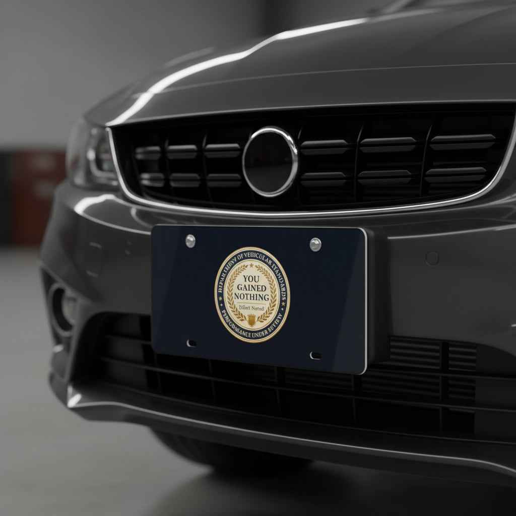 Department of Vehicular Standards License Plate – “You Gained Nothing” Faux Seal Plate - Vehicle License Plates/Tags - EpiAl's Shop