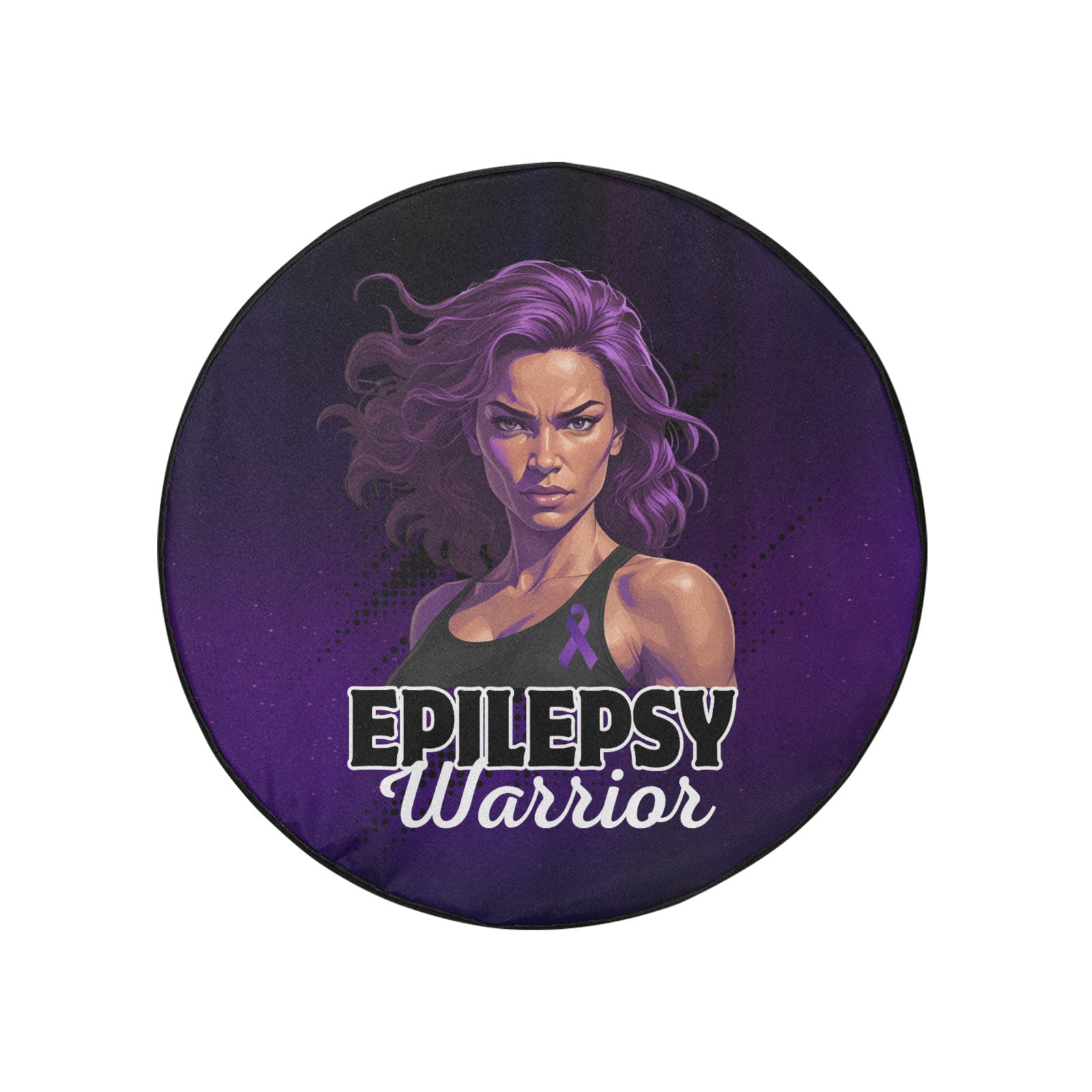 Epilepsy Warrior Woman Spare Tire Cover (Medium)(16")