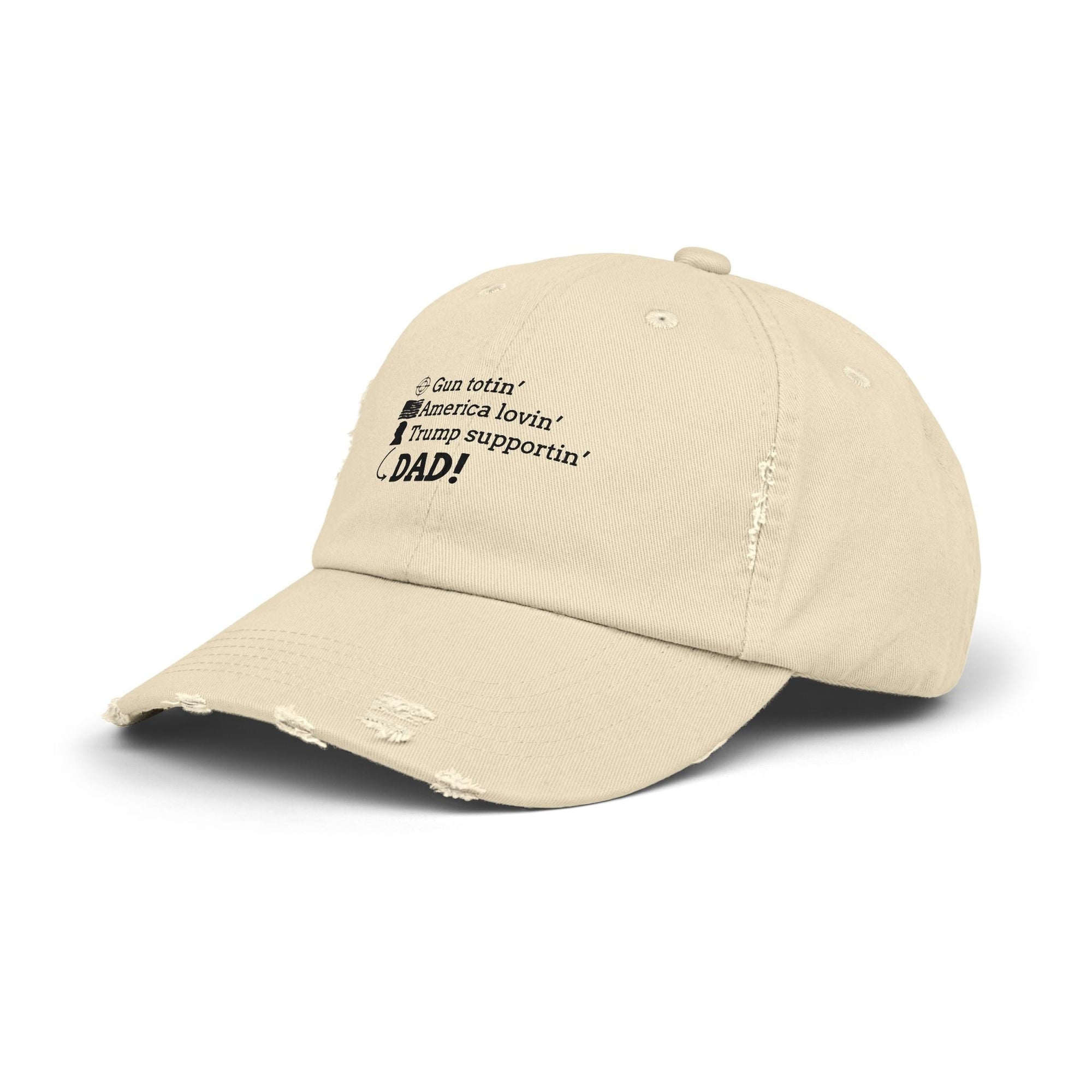 Distressed Unisex Cap - Gun Totin' America Lovin' Dad Hat - Hats, Baseball & Trucker - EpiAl's Shop