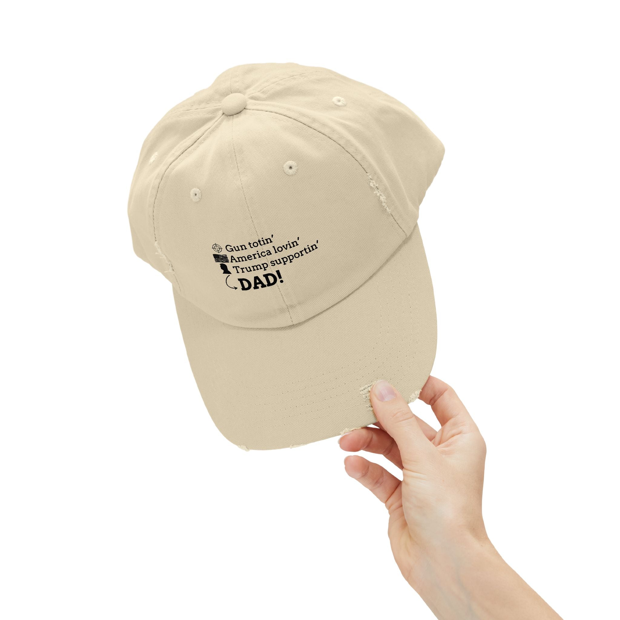 Distressed Unisex Cap - Gun Totin' America Lovin' Dad Hat - Hats, Baseball & Trucker - EpiAl's Shop