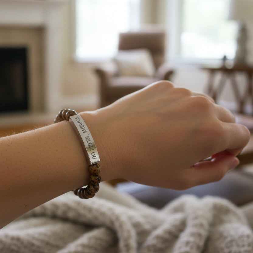 Do Better, America Bracelet – Engraved Stretch Bracelet - Jewelry, Bracelets - EpiAl's Shop