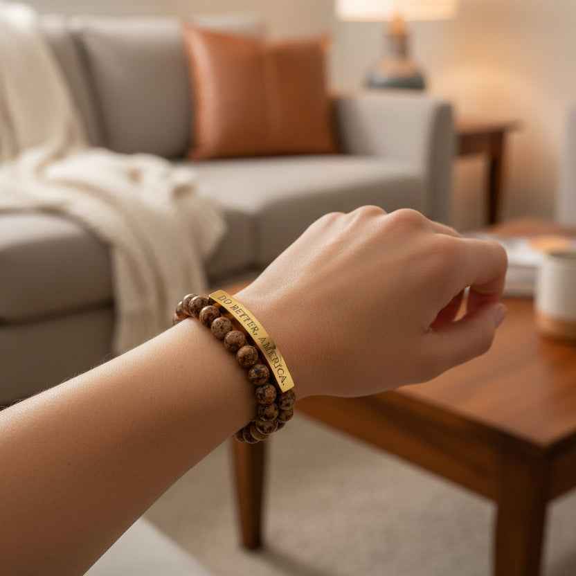 Do Better, America Bracelet – Engraved Stretch Bracelet - Jewelry, Bracelets - EpiAl's Shop