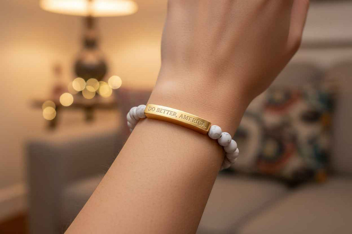 Do Better, America Bracelet – Engraved Stretch Bracelet - Jewelry, Bracelets - EpiAl's Shop