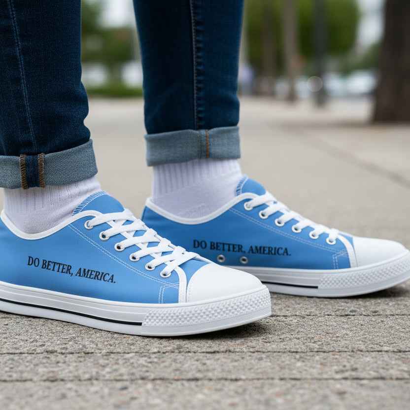 Do Better, America Canvas Sneakers – Statement Low-Top Shoes - Shoes, Sneakers - EpiAl's Shop