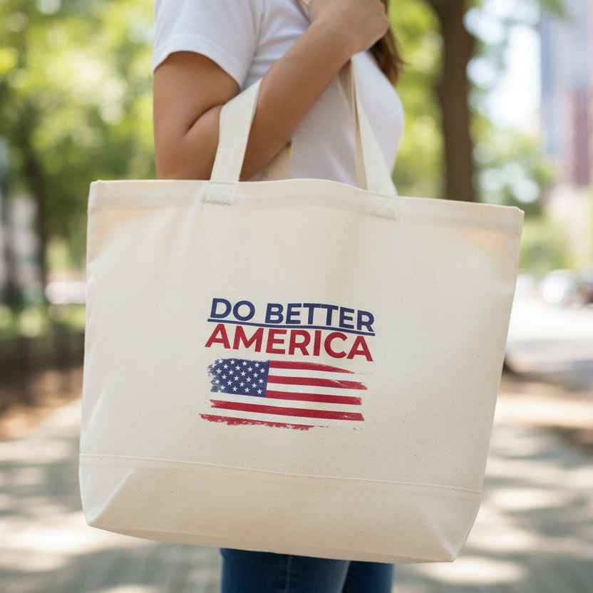 Do Better America Canvas Tote Bag – Patriotic Heavyweight Zipper Tote - Bags, Carryall - EpiAl's Shop