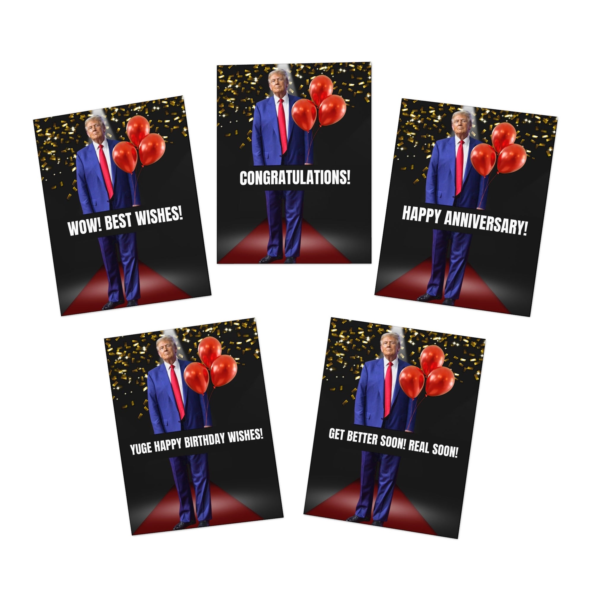 Donald Trump Multi - Design Greeting Cards (5 - Pack) - Paper Products, Greeting Cards - EpiAl's Shop