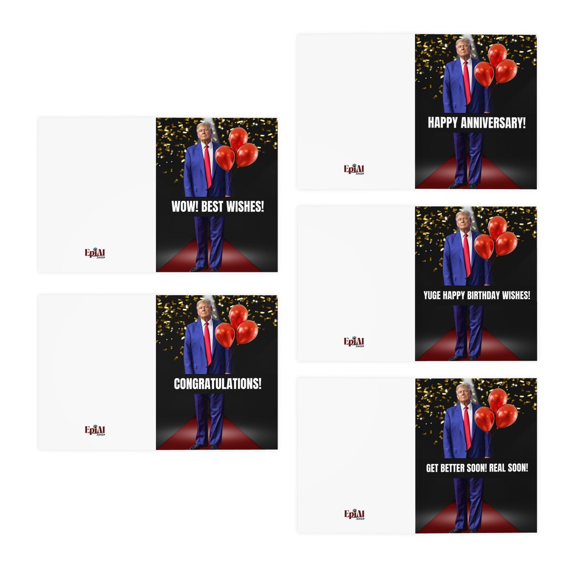Donald Trump Multi - Design Greeting Cards (5 - Pack) - Paper Products, Greeting Cards - EpiAl's Shop