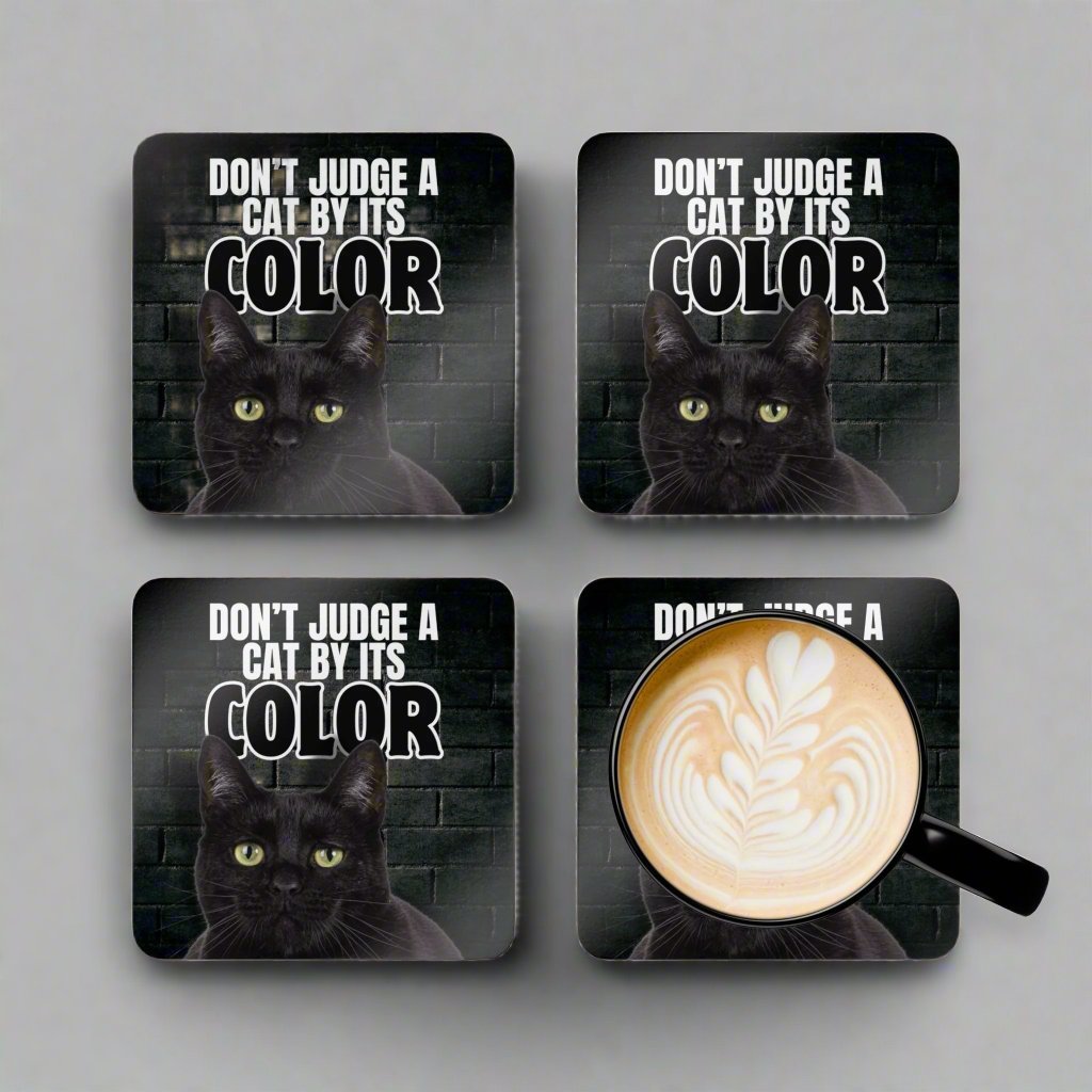 Don't Judge a Cat Corkwood Coaster Set - Home Decor - EpiAl's Shop
