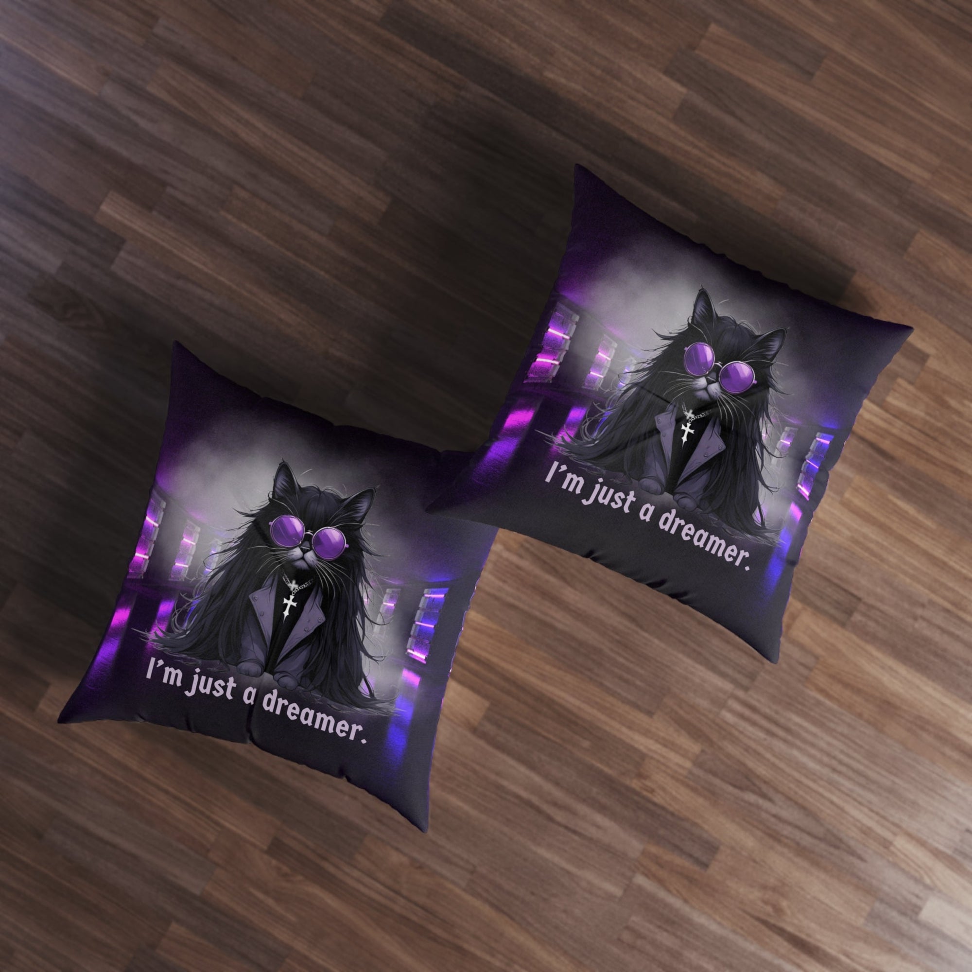 Dreamer Ozzy Cat Tufted Floor Pillow, Square - Decor, Home, Pillows - EpiAl's Shop
