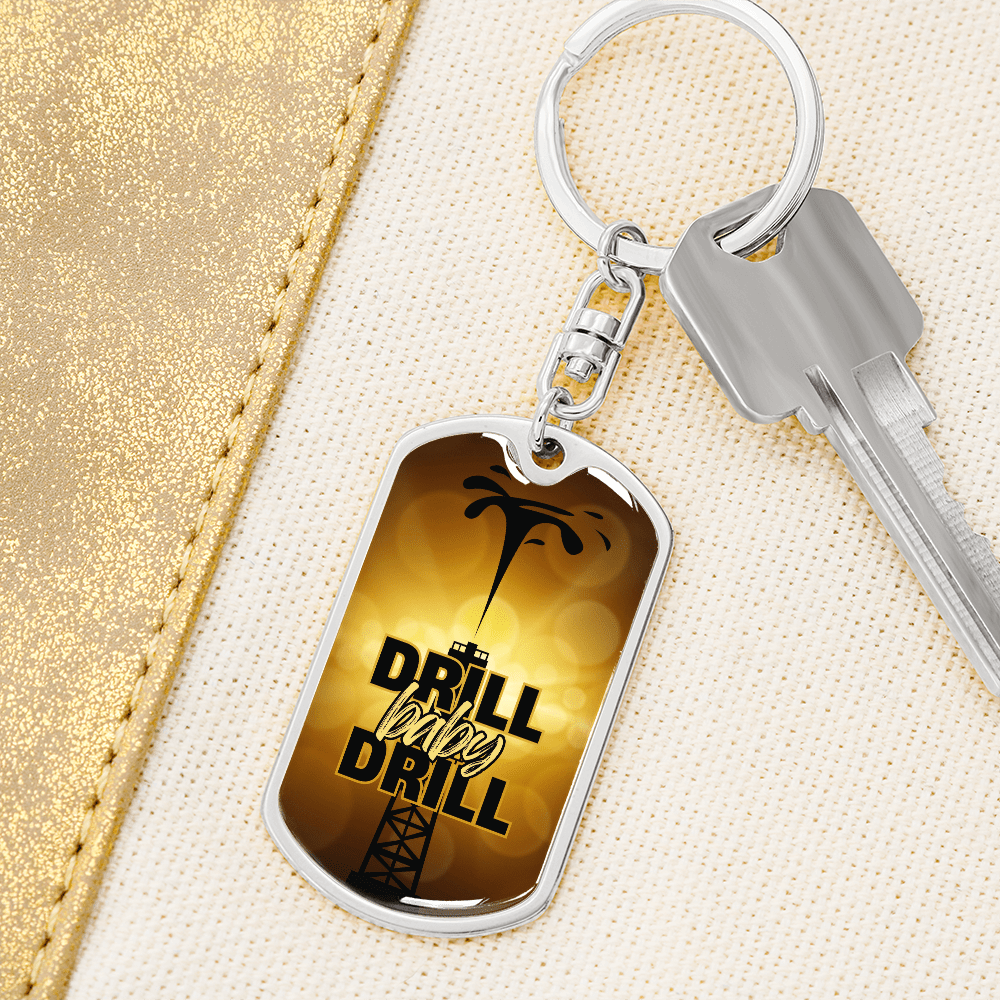Drill Baby Drill (Trump) Gold Keychain - Jewelry, Keychains - EpiAl's Shop