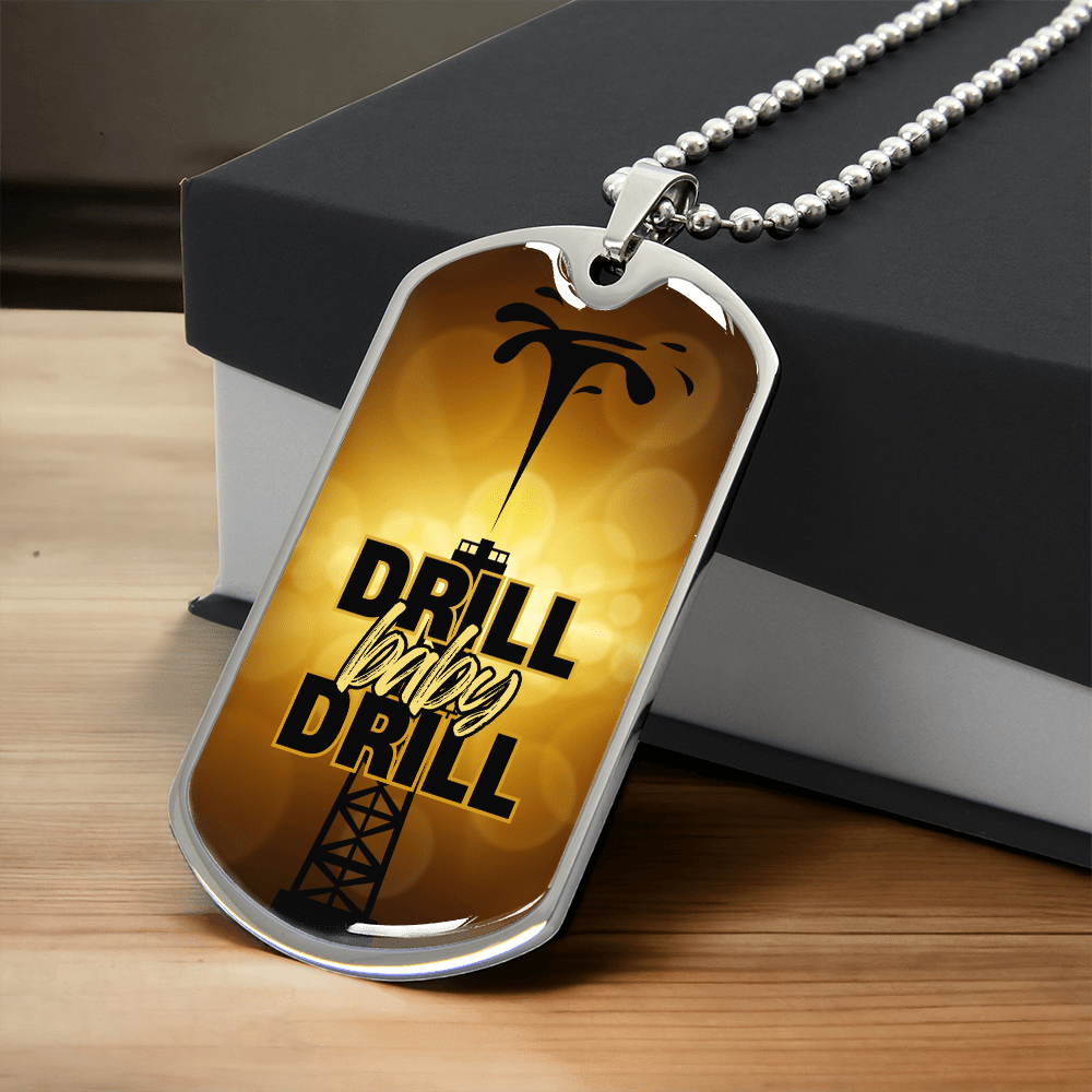 Drill Baby Drill (Trump) Gold Necklace - Jewelry, Necklaces - EpiAl's Shop