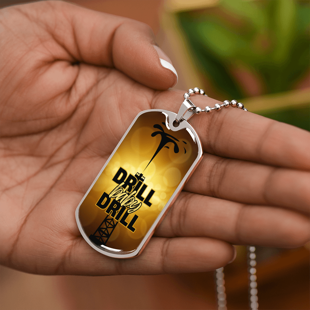 Drill Baby Drill (Trump) Gold Necklace - Jewelry, Necklaces - EpiAl's Shop