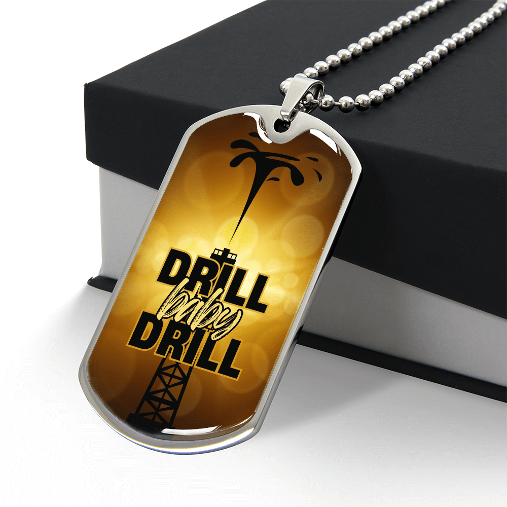 Drill Baby Drill (Trump) Gold Necklace - Jewelry, Necklaces - EpiAl's Shop