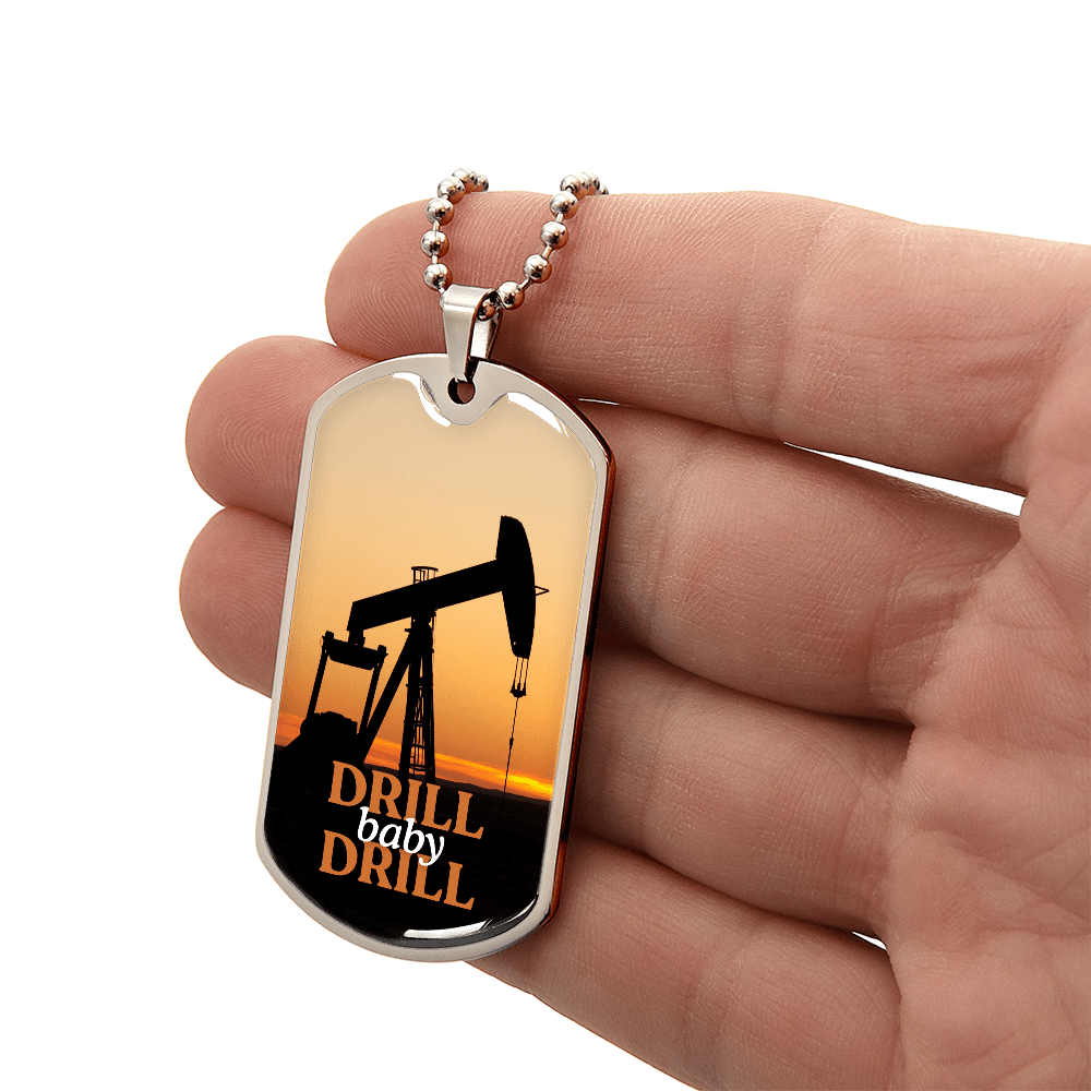 Drill Baby Drill (Trump) Sunset Necklace - Jewelry, Necklaces - EpiAl's Shop