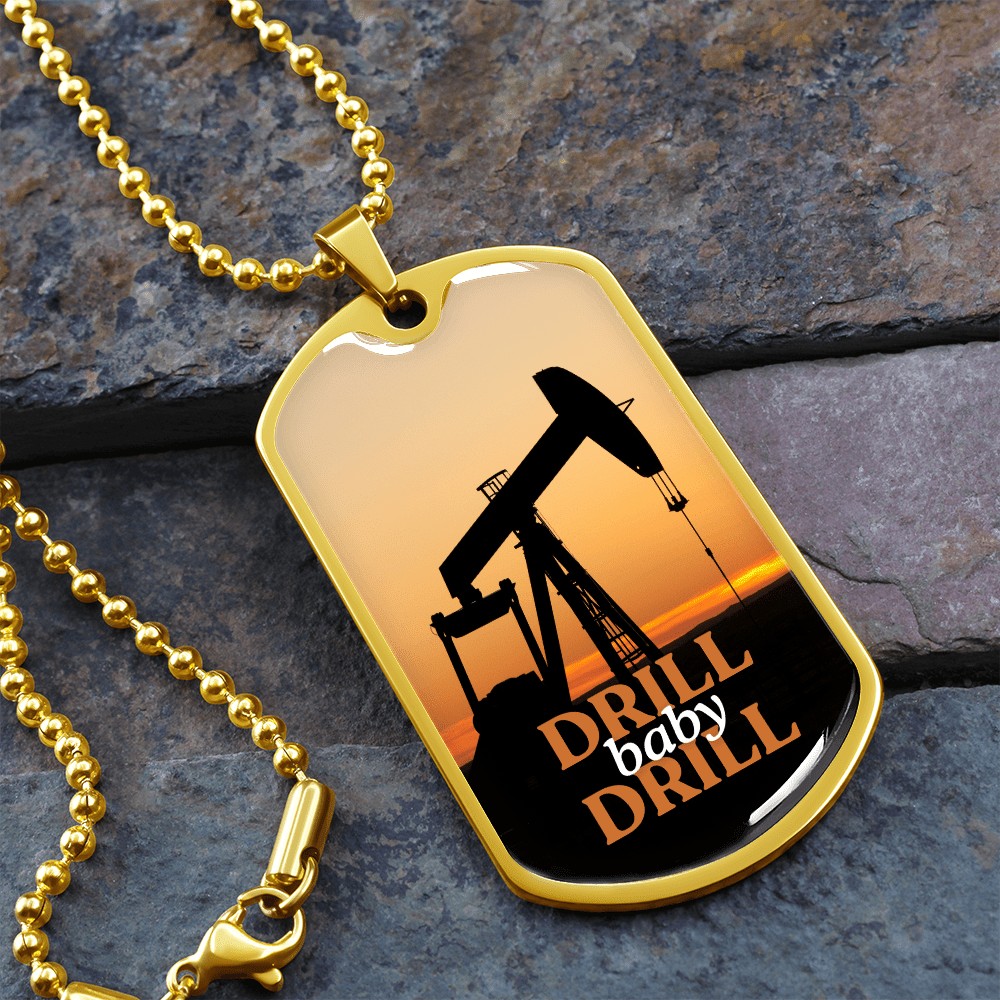 Drill Baby Drill (Trump) Sunset Necklace - Jewelry, Necklaces - EpiAl's Shop