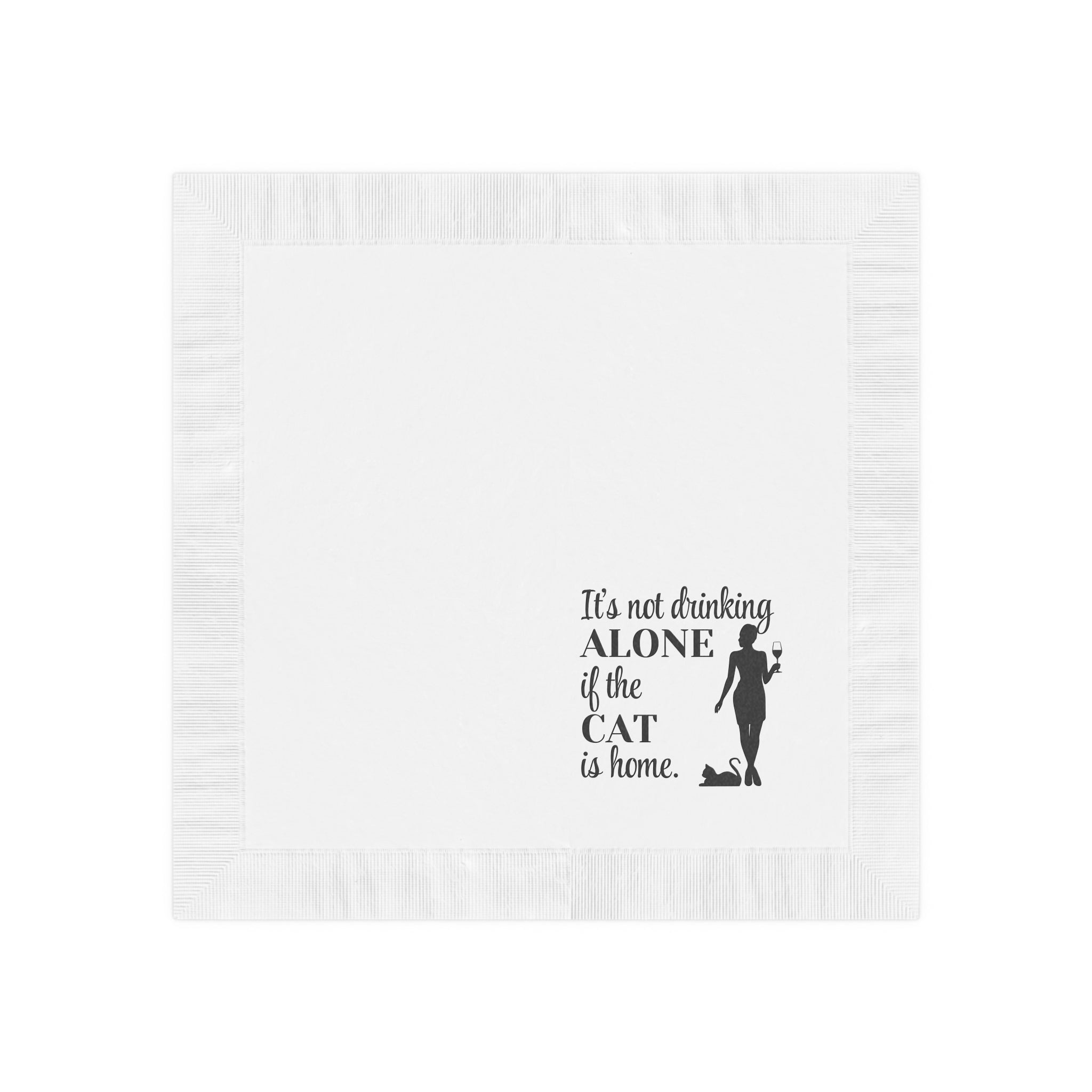 Drinking Alone White Coined Napkins - Paper Products, Napkins - EpiAl's Shop