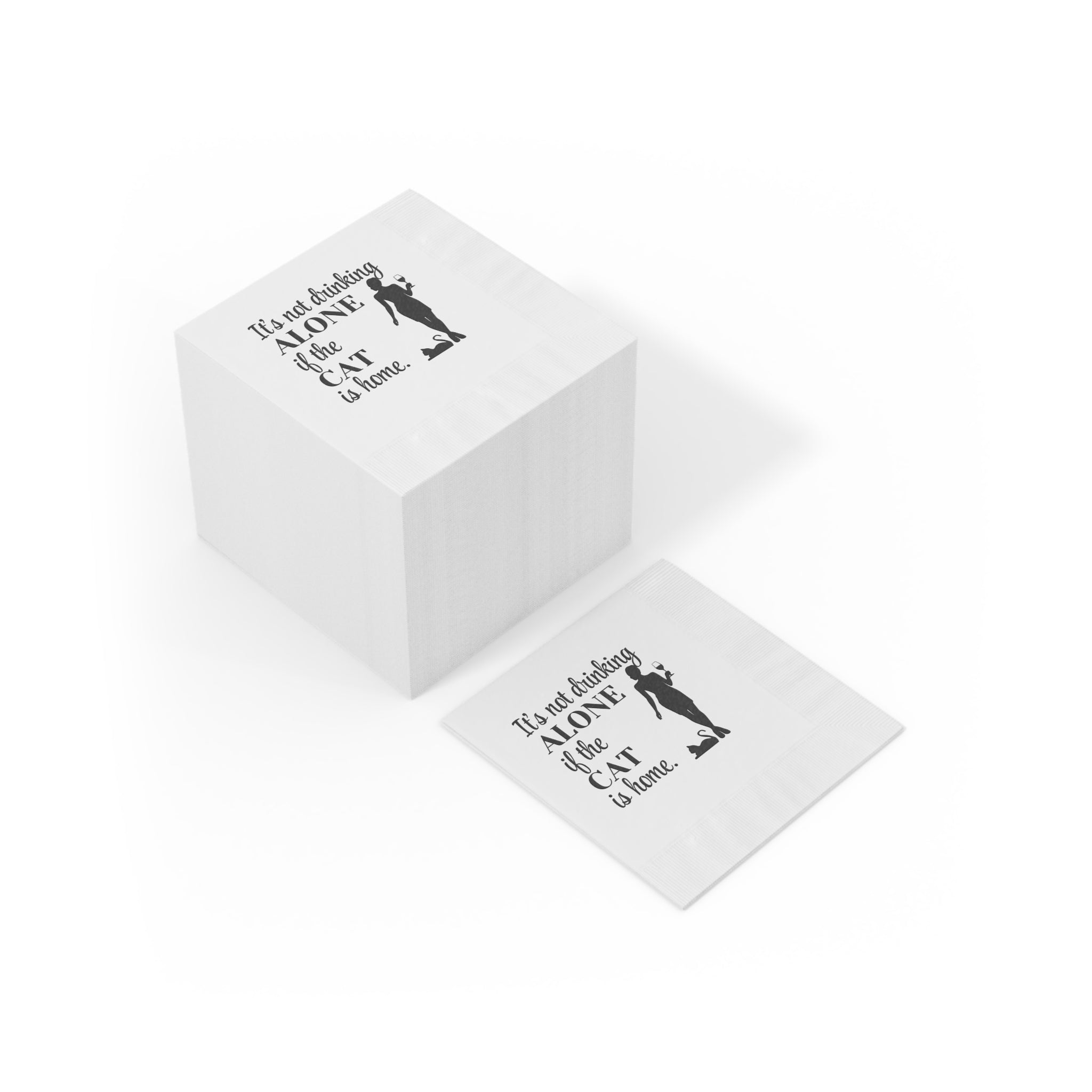 Drinking Alone White Coined Napkins - Paper Products, Napkins - EpiAl's Shop