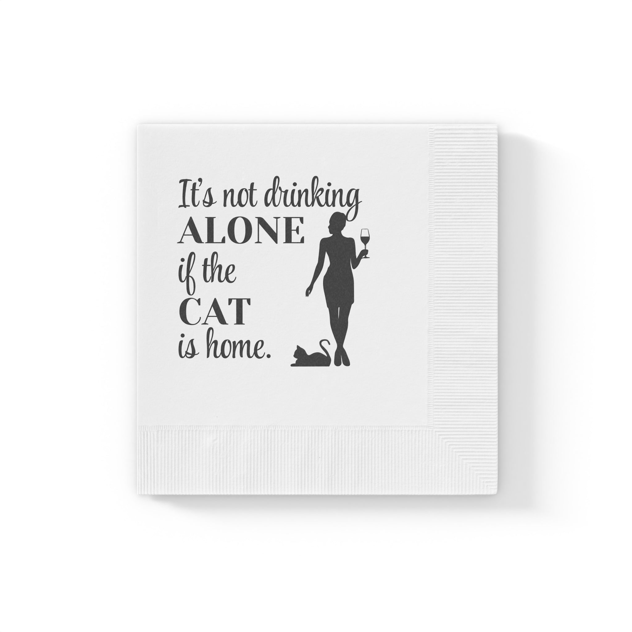 Drinking Alone White Coined Napkins - Paper Products, Napkins - EpiAl's Shop