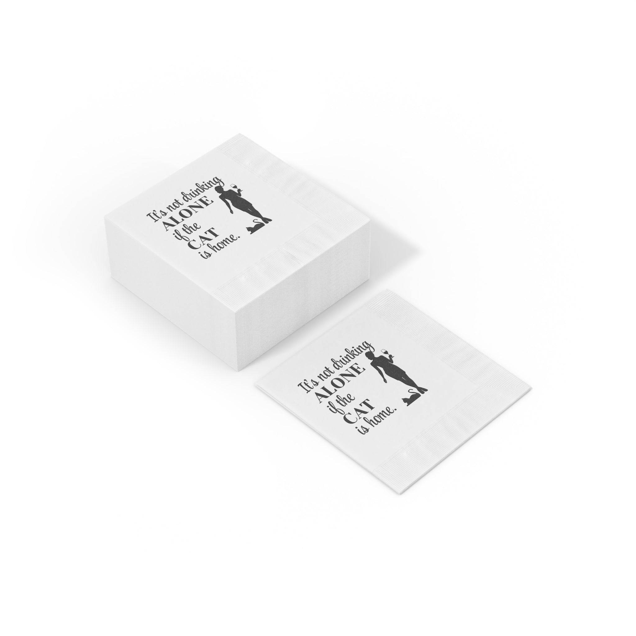 Drinking Alone White Coined Napkins - Paper Products, Napkins - EpiAl's Shop