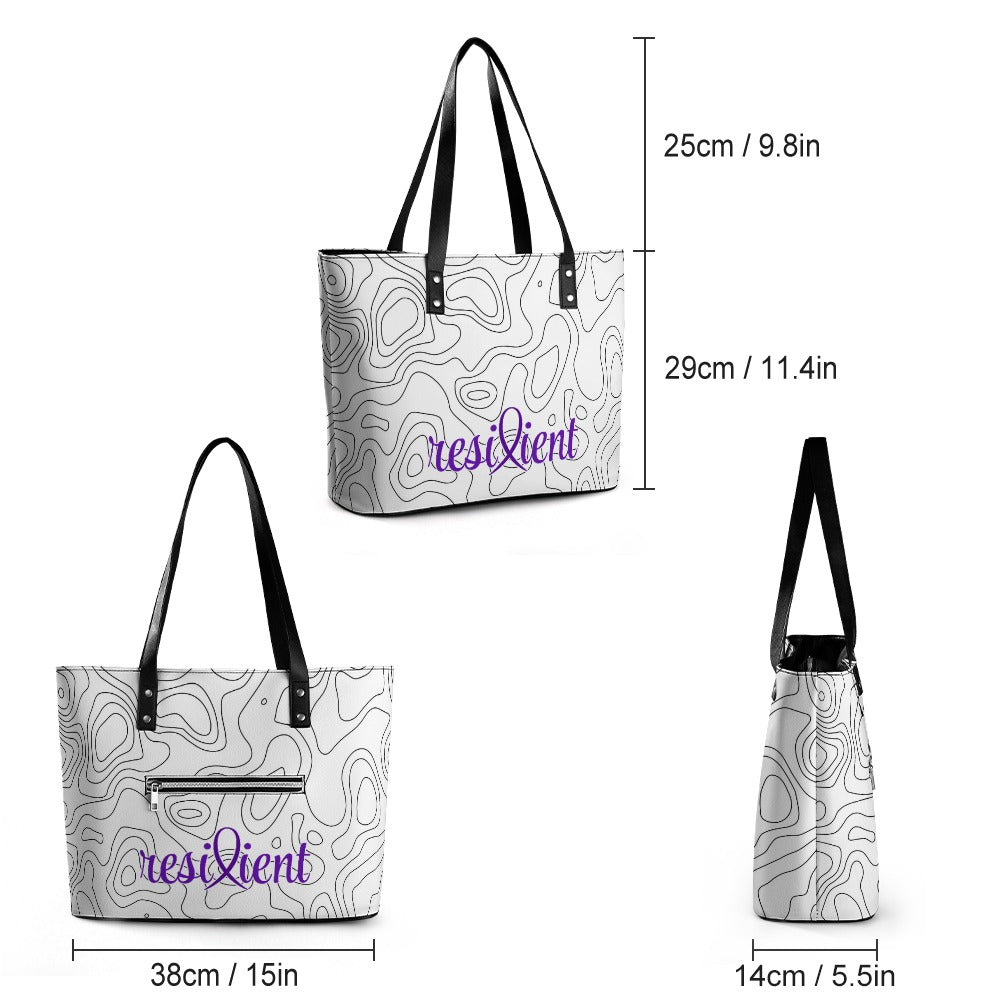 Resilient Minimalist Tote Bag – Epilepsy Awareness | Cross-Grain Leather Everyday Carry