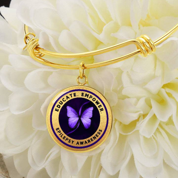 Educate, Empower: Epilepsy Awareness Bracelet in Gold - Jewelry - Epileptic Al’s Shop