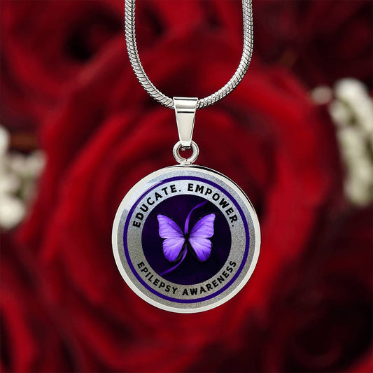 Educate & Empower: Epilepsy Awareness Necklace in Silver - Jewelry - Epileptic Al’s Shop