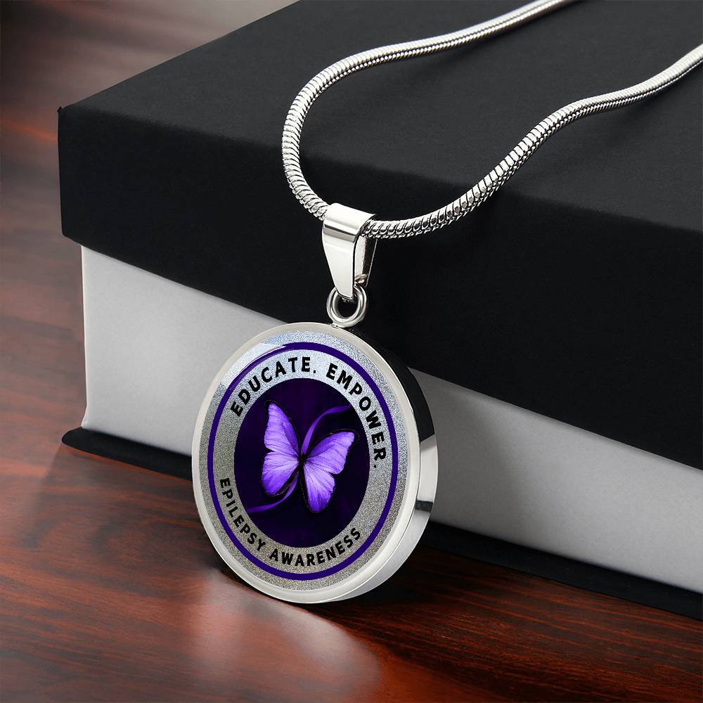 Educate & Empower: Epilepsy Awareness Necklace in Silver - Jewelry - Epileptic Al’s Shop