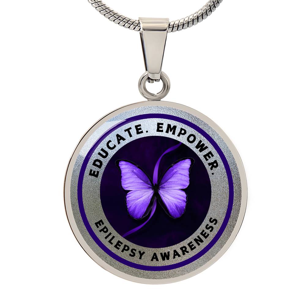 Educate & Empower: Epilepsy Awareness Necklace in Silver - Jewelry - Epileptic Al’s Shop