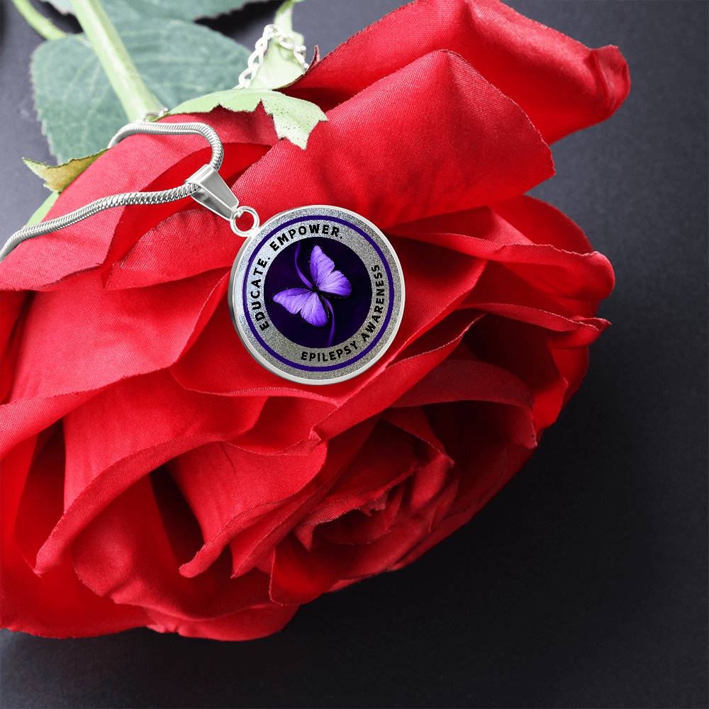 Educate & Empower: Epilepsy Awareness Necklace in Silver - Jewelry - Epileptic Al’s Shop