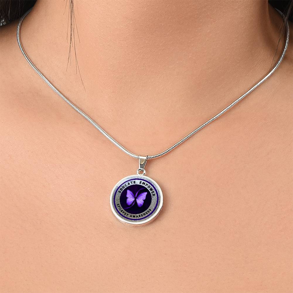 Educate & Empower: Epilepsy Awareness Necklace in Silver - Jewelry - Epileptic Al’s Shop