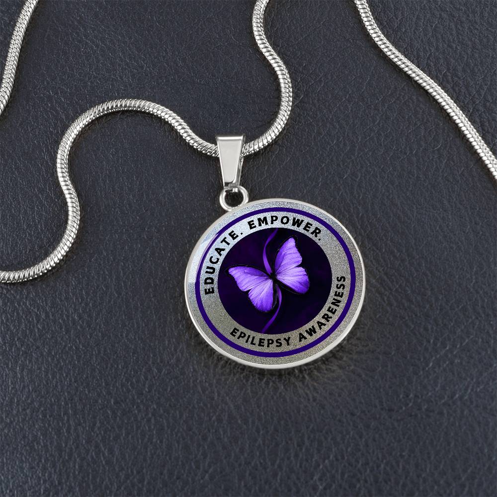 Educate & Empower: Epilepsy Awareness Necklace in Silver - Jewelry - Epileptic Al’s Shop