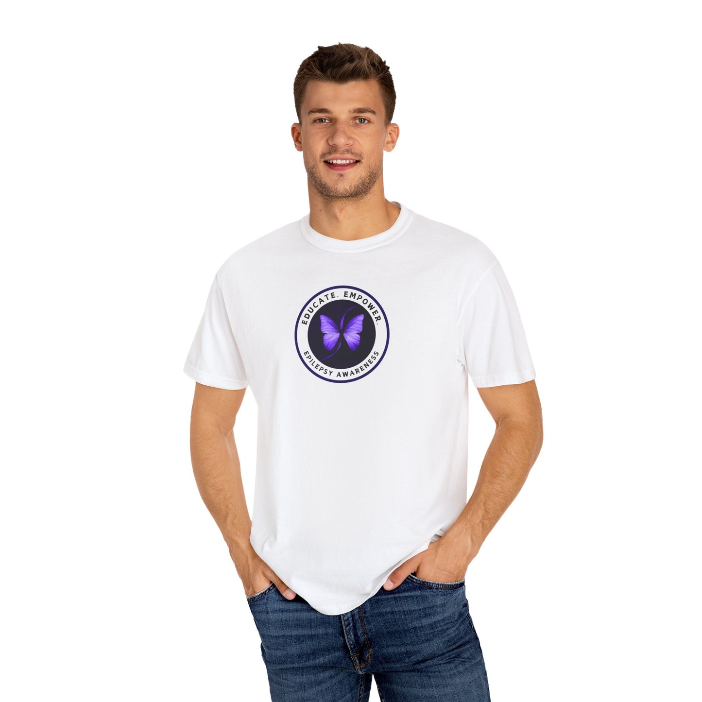 Educate Empower Epilepsy Awareness Unisex Garment - Dyed T - shirt - T - Shirt - Epileptic Al’s Shop