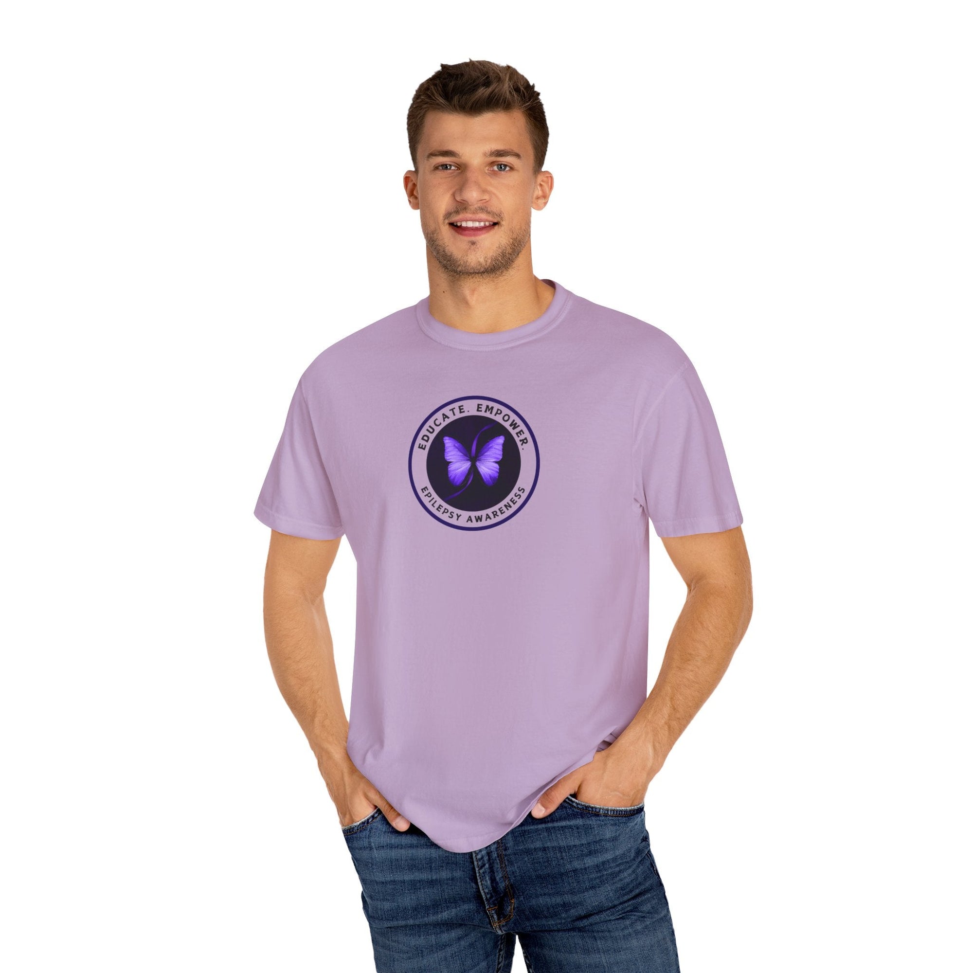 Educate Empower Epilepsy Awareness Unisex Garment - Dyed T - shirt - T - Shirt - Epileptic Al’s Shop