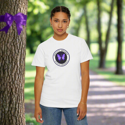 Educate Empower Epilepsy Awareness Unisex Garment - Dyed T - shirt - T - Shirt - Epileptic Al’s Shop