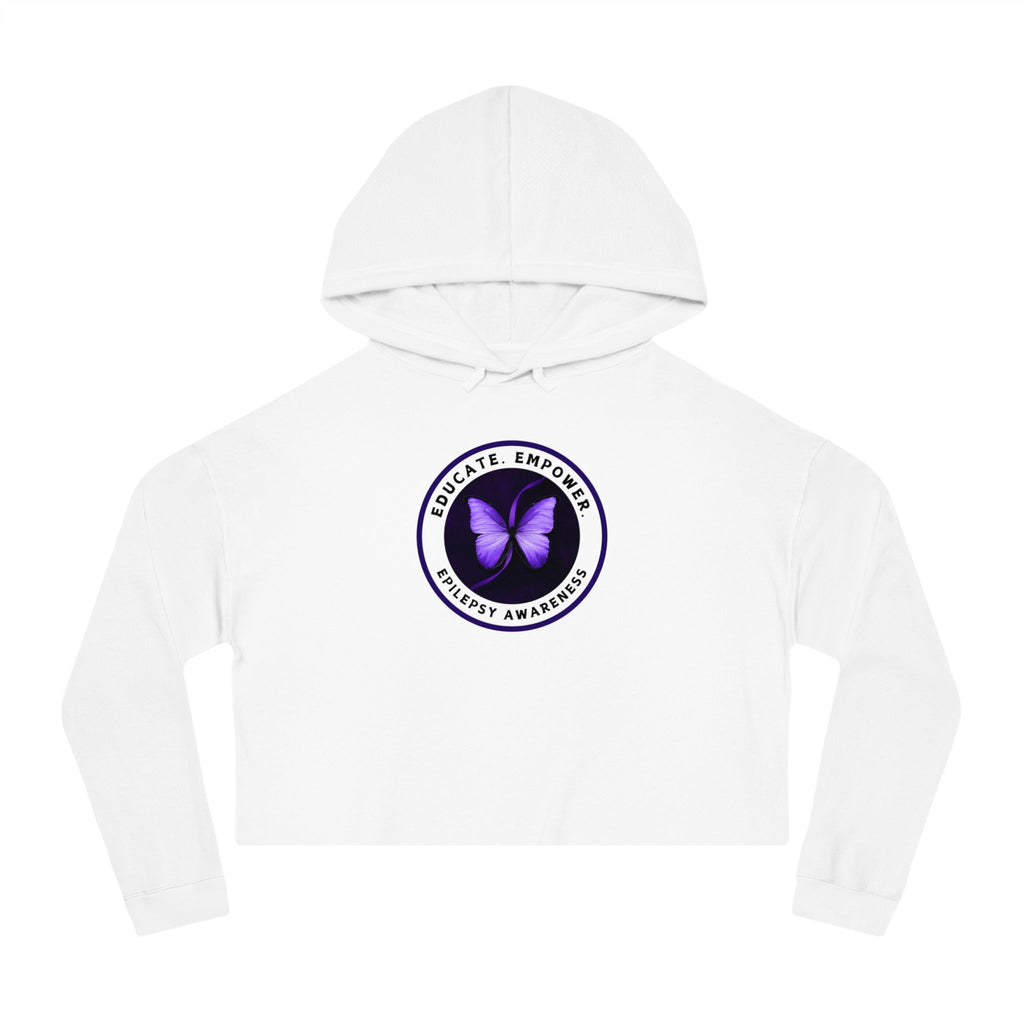 Educate, Empower Epilepsy Awareness Women's Cropped Hooded Sweatshirt - Hoodie - EpiAl's Shop