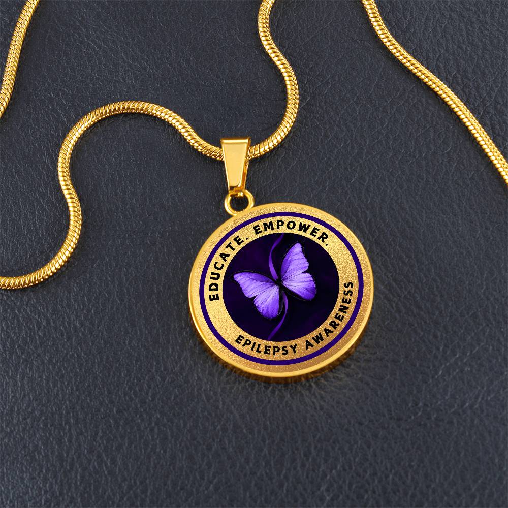 Education, Empower: Epilepsy Awareness Necklace in Gold - Jewelry - Epileptic Al’s Shop