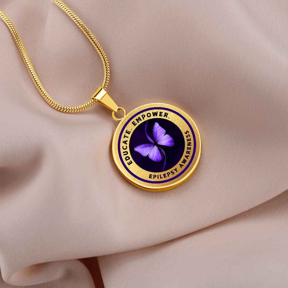 Education, Empower: Epilepsy Awareness Necklace in Gold - Jewelry - Epileptic Al’s Shop