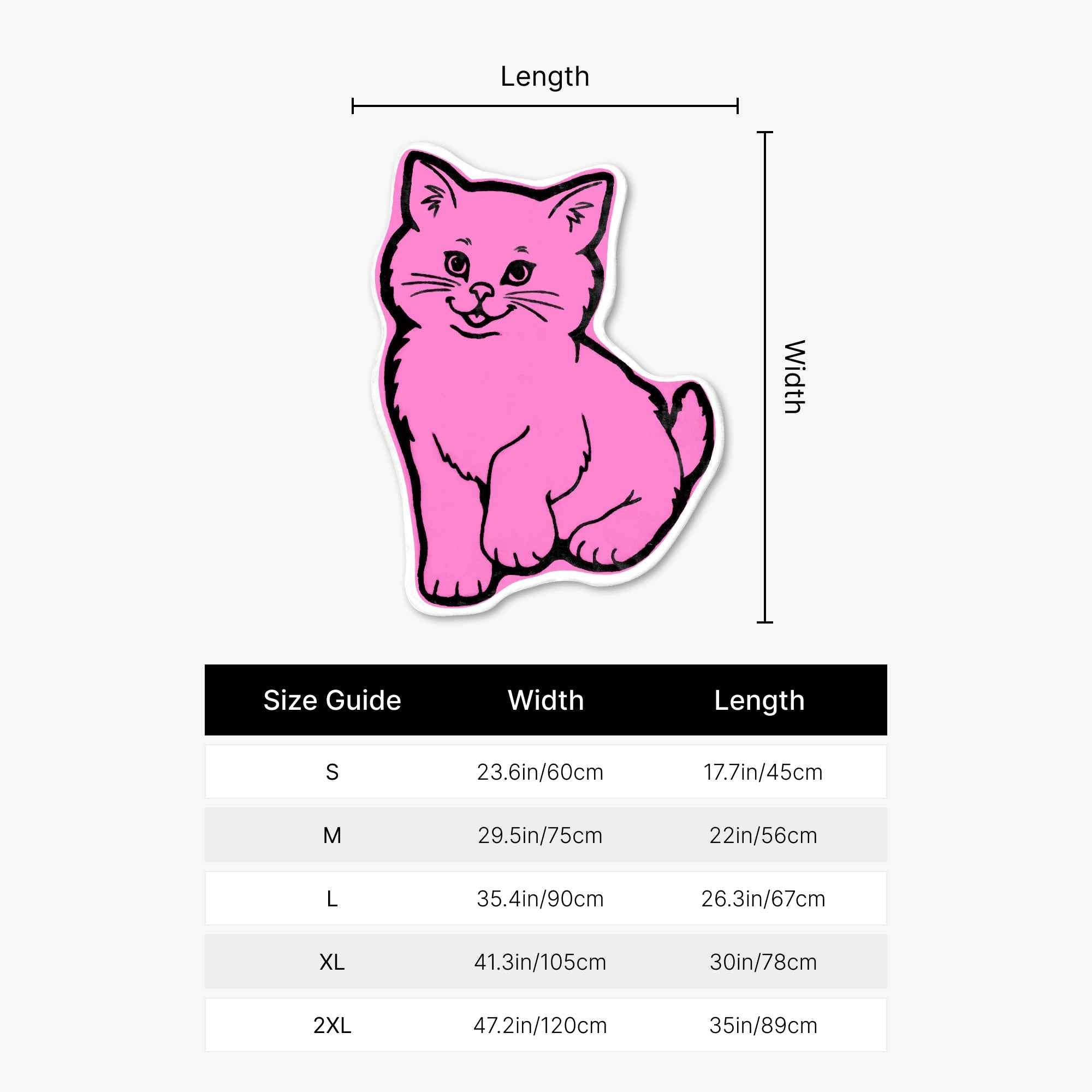 Pinky Kitty Cat Shaped Rug