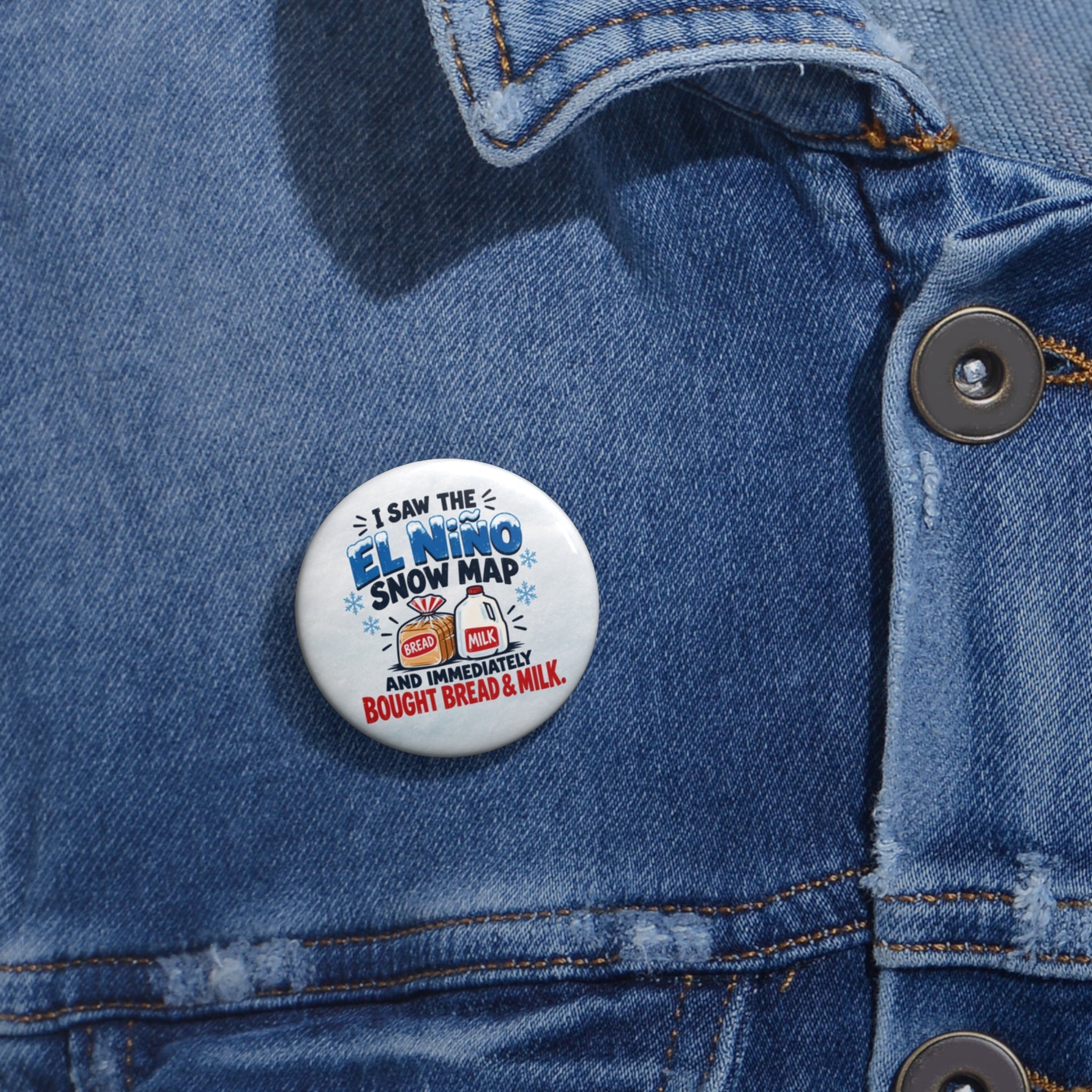 El Niño Snow Map Bread & Milk Pinback Button - Buttons, Pinback - EpiAl's Shop