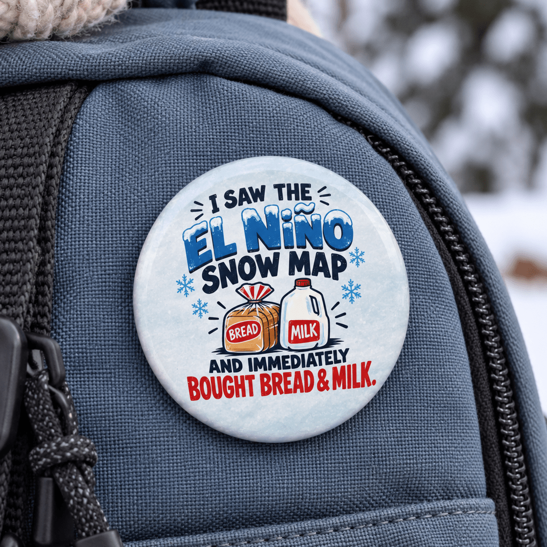 El Niño Snow Map Bread & Milk Pinback Button - Buttons, Pinback - EpiAl's Shop