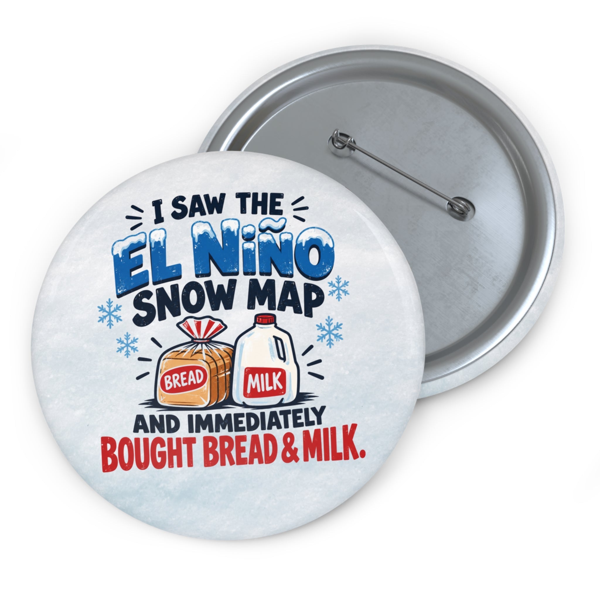 El Niño Snow Map Bread & Milk Pinback Button - Buttons, Pinback - EpiAl's Shop