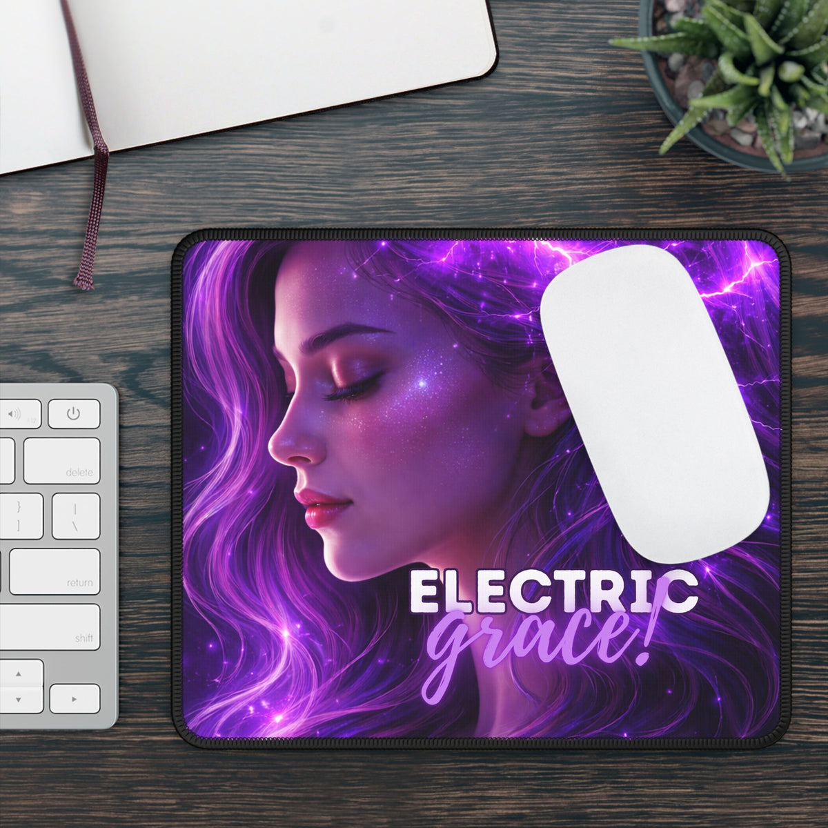 Electric Grace Mouse Pad – Purple Energy Art Desk Accessory - Pads, Mouse & Desk - EpiAl's Shop