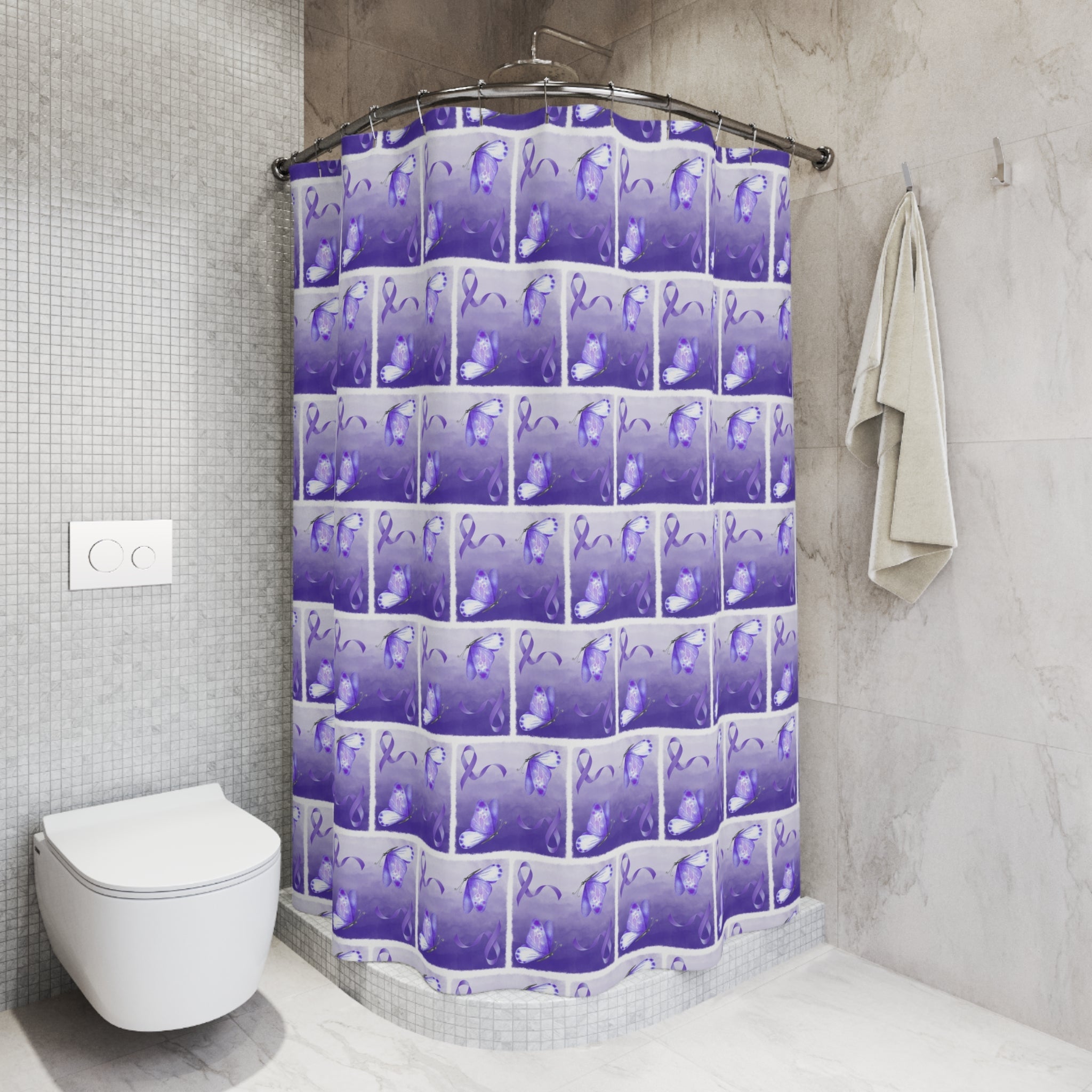Elegant Butterfly Shower Curtain - Transform Your Bathroom with Purple Decor - Decor, Bathroom, Shower Curtains - EpiAl's Shop
