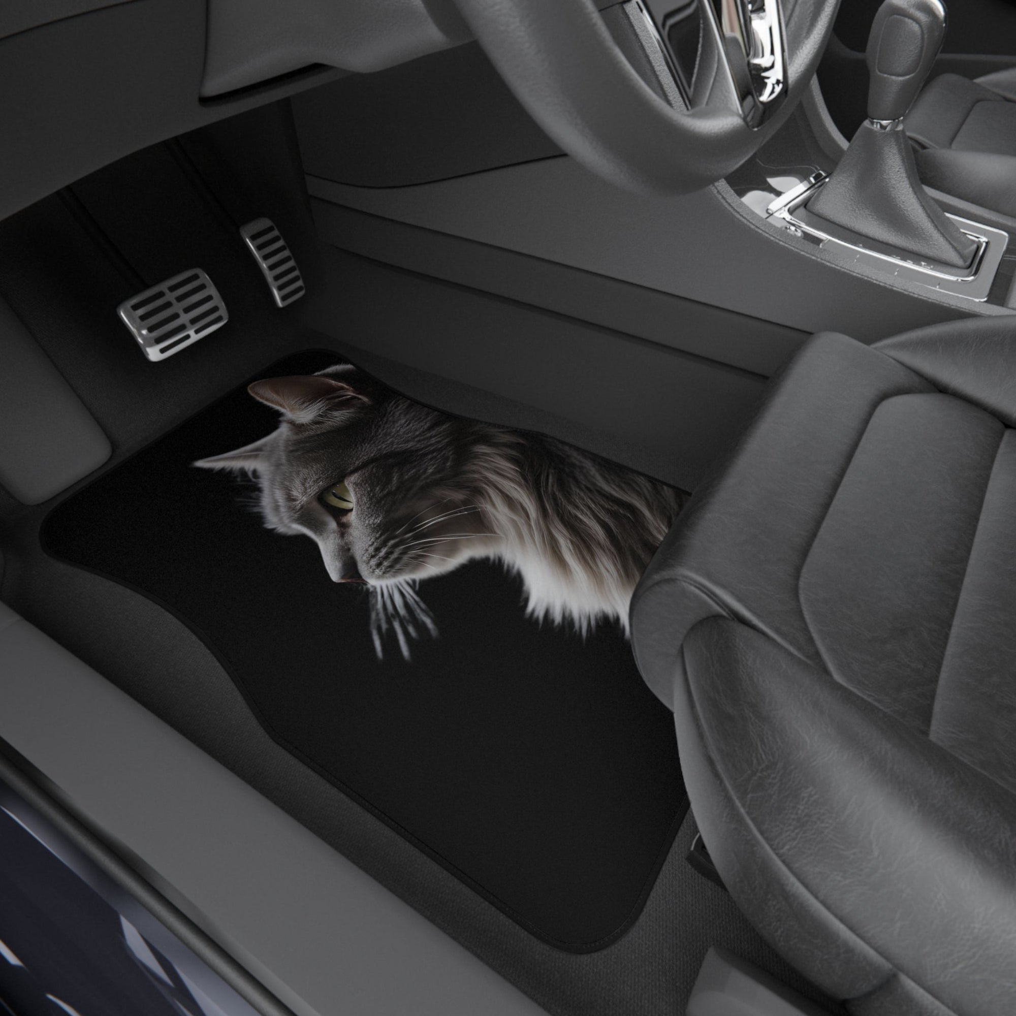 Elegant Cat Car Mats - Set of 4 | Premium Automotive Accessories for Cat Lovers - Accessories, Auto, Spare Tire Covers - EpiAl's Shop