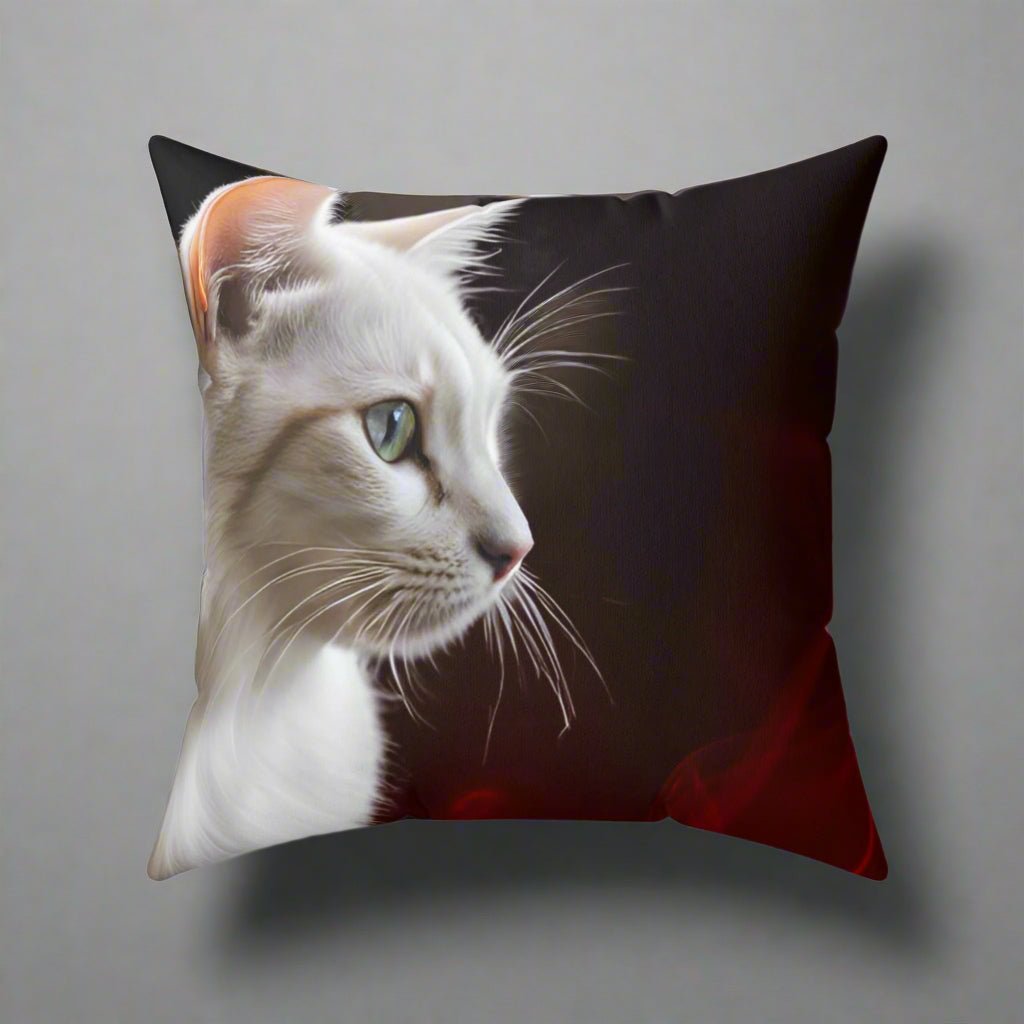 Elegant Cat Profile Square Pillow - Cozy Decor for Cat Lovers - Decor, Home, Pillows - EpiAl's Shop