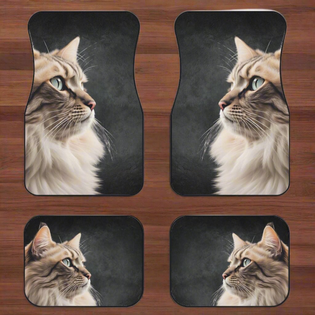 Elegant Cat - Themed Car Mats - Set of 4 | Pet Lover's Stylish Auto Accessories - Accessories, Auto, Spare Tire Covers - EpiAl's Shop