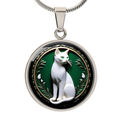Elegant Green Eyed Cat Cameo Necklace - Jewelry, Necklaces - EpiAl's Shop