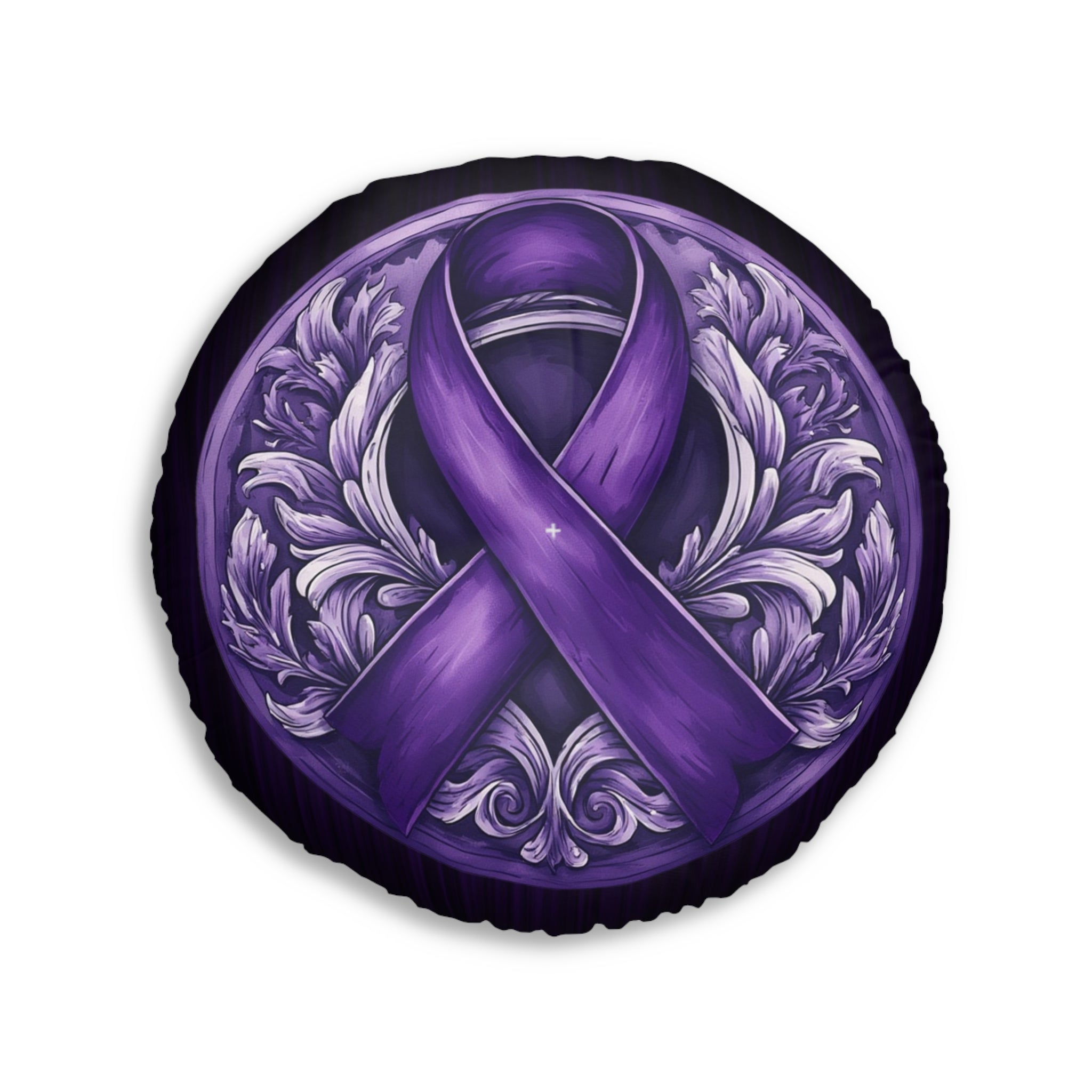 Elegant Purple Ribbon Tufted Floor Pillow, Round - Decor, Home, Pillows - EpiAl's Shop