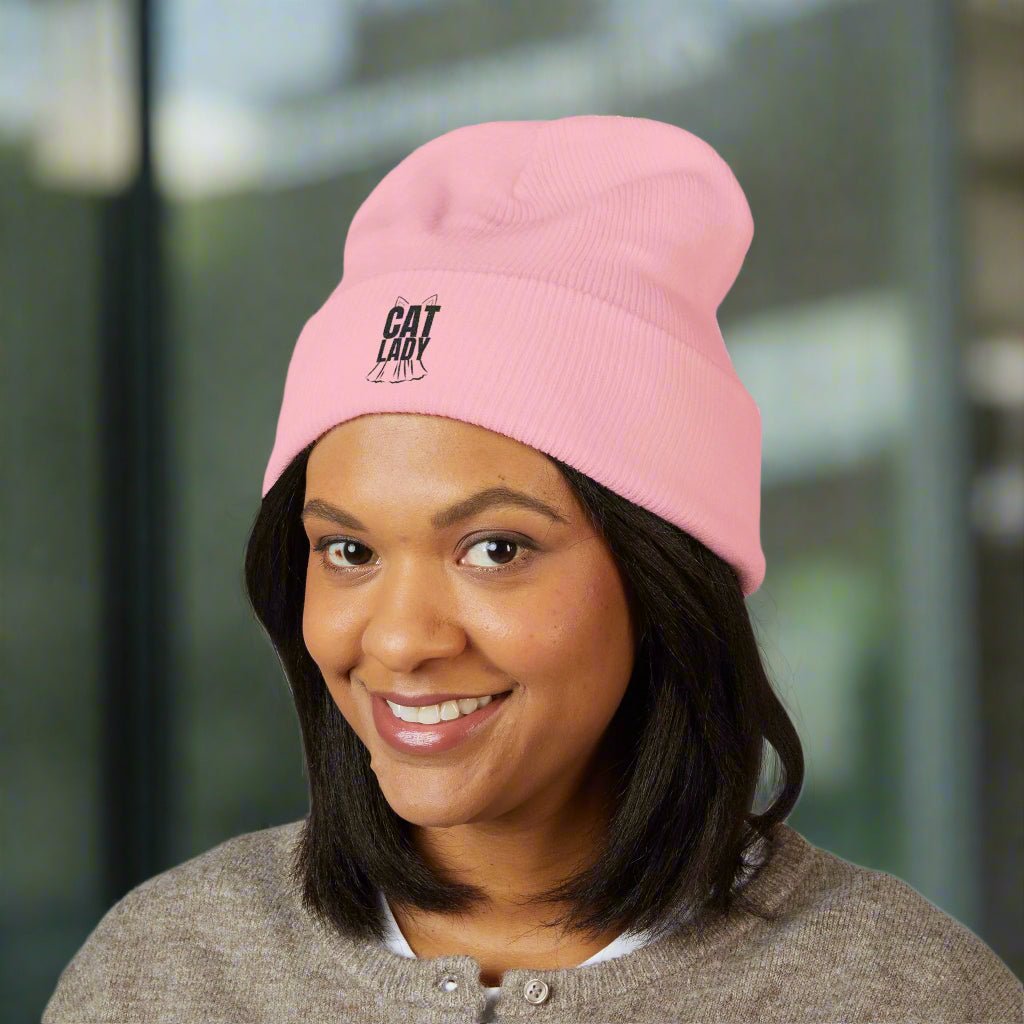 Embroidered Cat Lady Beanie - Hats, Beanie - EpiAl's Shop