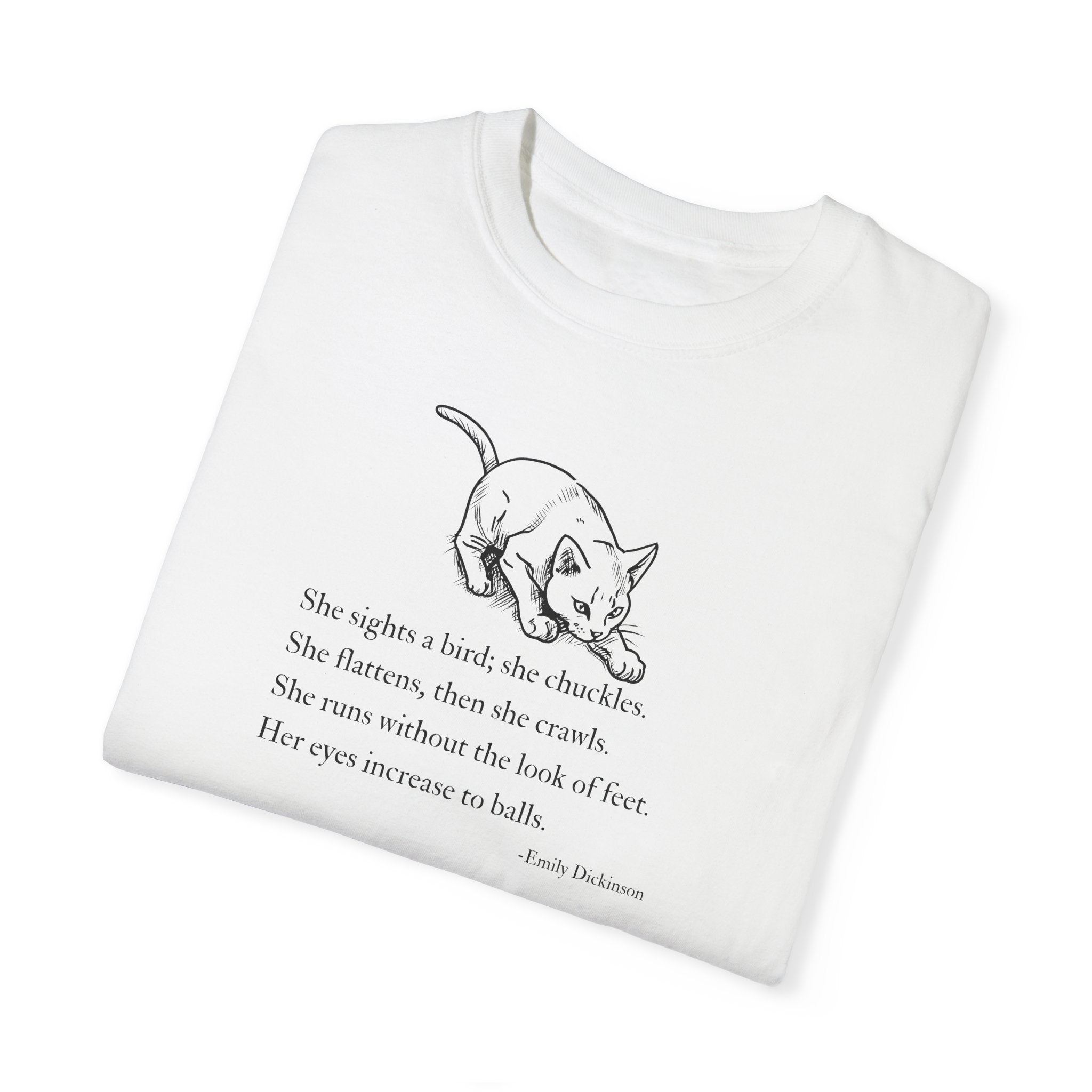 Emily Dickinson Cat Poem Unisex Garment - Dyed T-Shirt - Clothing, T-shirts - EpiAl's Shop